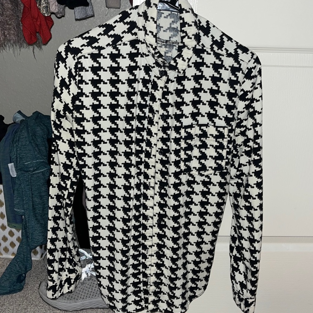 bdg hounds tooth flannel buttondown - Picture 2 of 5